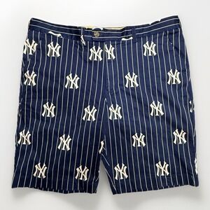 Loudmouth New York Yankees NY Golf Shorts Blue Pin Stripes MLB Baseball Mens 40